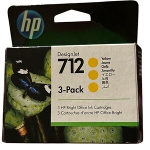 HP DesignJet Ink 712 New 3 pack DesignJet Studio Yellow & Cyan